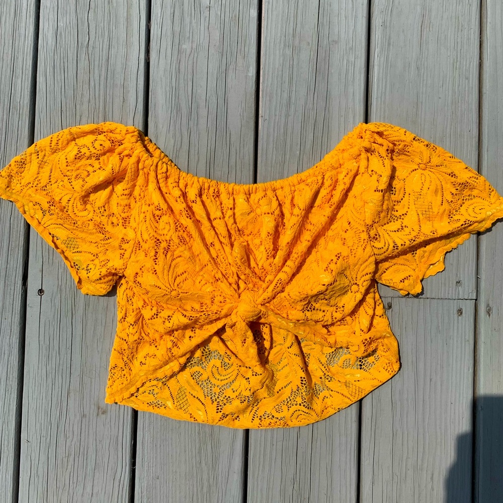 Ambiance Yellow Crop Top Blouse
